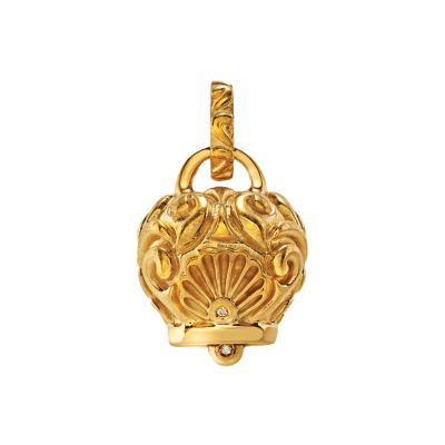 Chantecler / Et Voilà / ciondolo campanella grande con stelle / argento dorato e diamanti