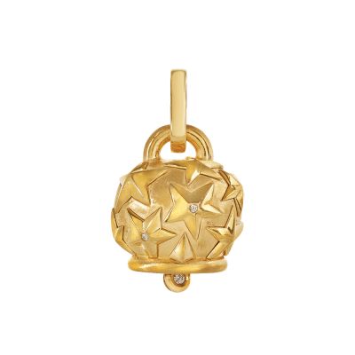 Chantecler / Et Voilà / ciondolo campanella grande con stelle / argento dorato e diamanti