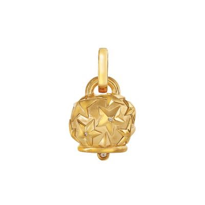 Chantecler / Et Voilà / ciondolo campanella medio con stelle / argento dorato e diamanti