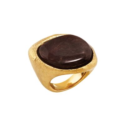 Chantecler / Enchantè / anello / argento dorato e resina color miele