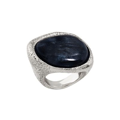 Chantecler / Enchantè / anello / argento e resina color ossidiana traslucida