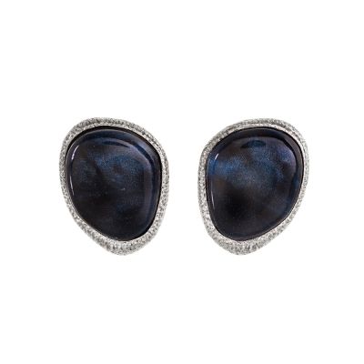 Chantecler / Enchantè / orecchini / argento e resina color ossidiana traslucida