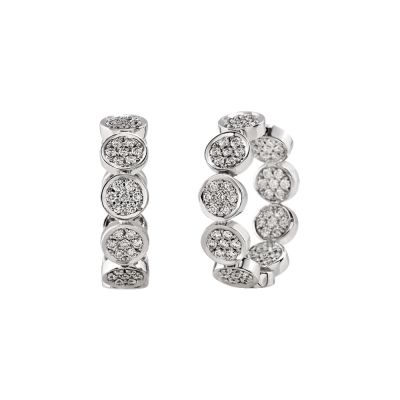 Chantecler / Paillettes / orecchini / oro bianco 18 Kt, pavé di diamanti