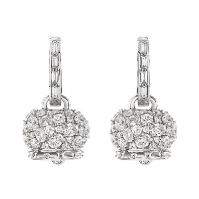 Chantecler / Campanelle / orecchini campanella piccoli / oro bianco 18 Kt e diamanti