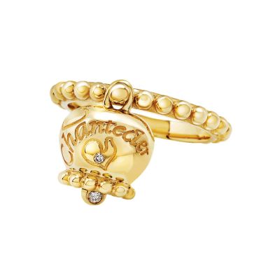 Chantecler / Suamèm / anello campanella / oro giallo 9 Kt e diamanti