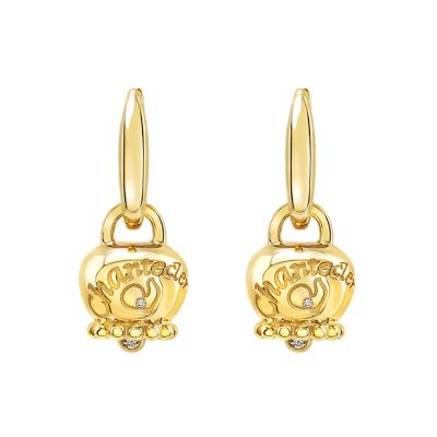 Chantecler / Suamèm / orecchini campanella piccoli / oro giallo 9 Kt e diamanti
