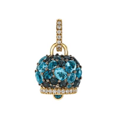 Chantecler / Campanelle / ciondolo / oro giallo 9 Kt, topazi e diamanti
