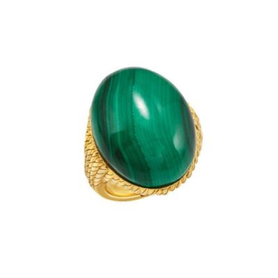 Chantecler / Et Voilà Capriness / anello / argento dorato e malachite verde