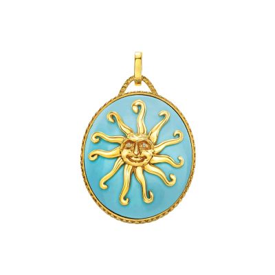Chantecler / Et Voilà / ciondolo Tu sei un'isola / argento dorato, turchese, diamanti