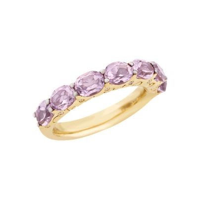 Chantecler / Cantachiaro / anello fede / oro giallo 9 Kt, ametiste e diamanti