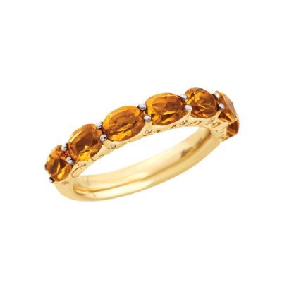 Chantecler / Cantachiaro / anello fede / oro giallo 9 Kt, citrini e diamanti