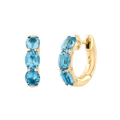 Chantecler / Cantachiaro / orecchini cerchietto / oro giallo 9 Kt, topazi e diamanti