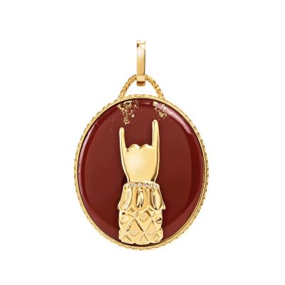 Chantecler / Et Voilà / ciondolo Tu sei un'isola / argento dorato, corniola, diamanti