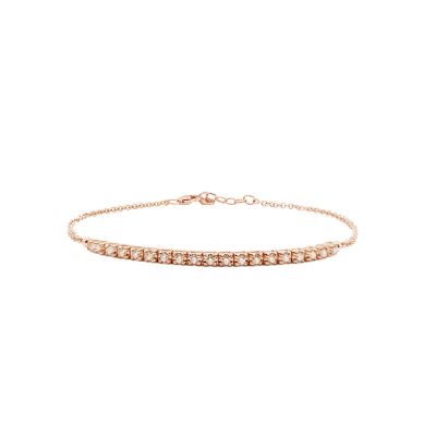 Buonocore / bracciale tennis con catena / oro rosa e diamanti brown