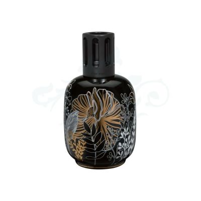 Lampe Berger / Vegetale Noir / lampada catalitica / porcellana / nero, bianco e oro