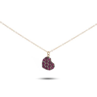 Buonocore / Hope / collana con cuore / oro rosa e rubini