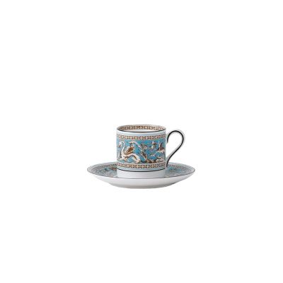 Wedgwood / Florentine Turquoise / tazza caffè con piattino / porcellana