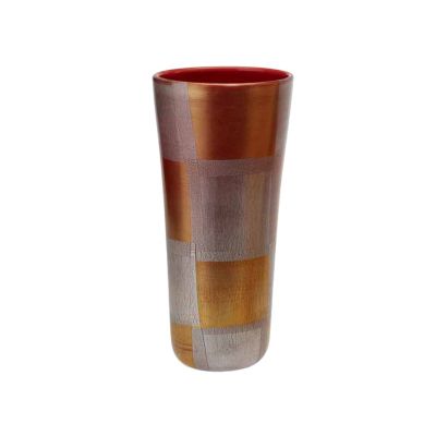 Venini / Torcello / vaso / corallo, foglia oro e argento / vetro soffiato lavorato a mano