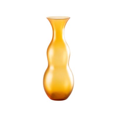Venini / Pigmenti / vaso / ambra / vetro satinato, soffiato e lavorato a mano