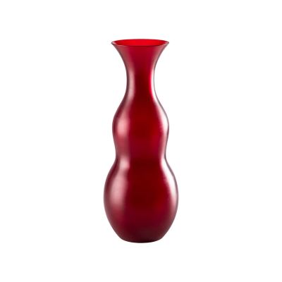Venini / Pigmenti / vaso / rosso sangue di bue / vetro satinato, soffiato e lavorato a mano