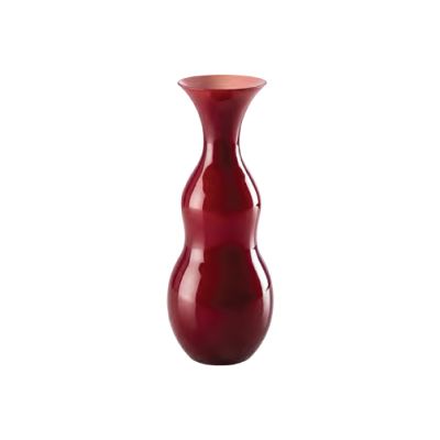 Venini / Pigmenti / vaso / rosso sangue di bue / vetro opalino, soffiato e lavorato a mano