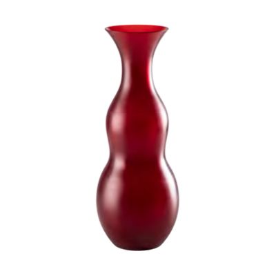 Venini / Pigmenti / vaso / rosso sangue di bue / vetro satinato, soffiato e lavorato a mano