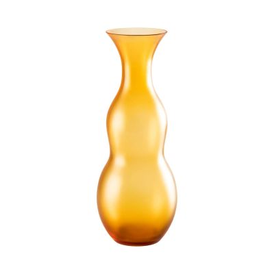 Venini / Pigmenti / vaso / ambra / vetro satinato, soffiato e lavorato a mano