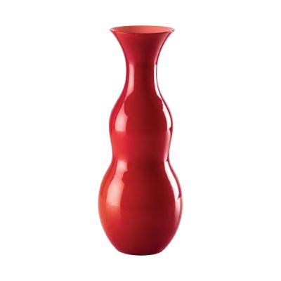 Venini / Pigmenti / vaso / rosso / vetro opalino, soffiato e lavorato a mano