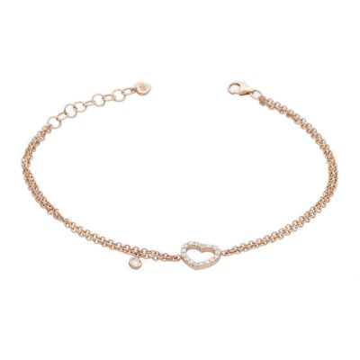 Buonocore / bracciale cuore / oro rosa e diamanti bianchi