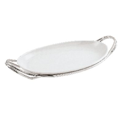 Sambonet / Living / piatto ovale 50 cm con supporto / porcellana