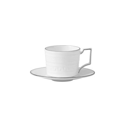 Wedgwood / Intaglio Platinum / set 6 tazze tè con piattino / porcellana