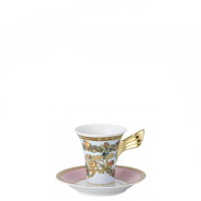 Rosenthal – Versace / Le Jardin de Versace / tazza caffè / porcellana / bianco, rosa, celeste, giallo, rosso