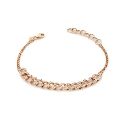 Buonocore / bracciale groumette / oro rosa e diamanti bianchi