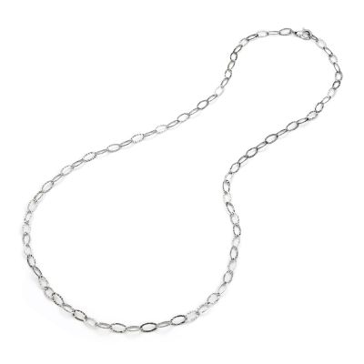Giovanni Raspini / Catene / collana maglia ovale martellata / argento / 