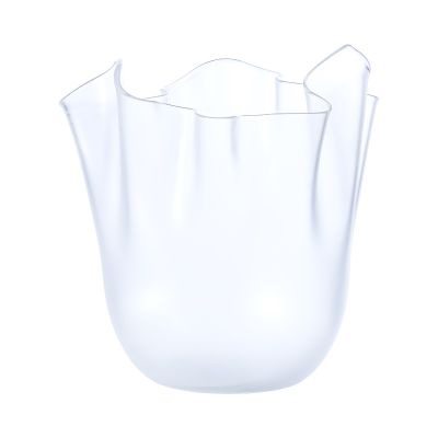 Venini / Fazzoletto - Frozen / vaso / cristallo, sabbiato / vetro opalino, soffiato e lavorato a mano