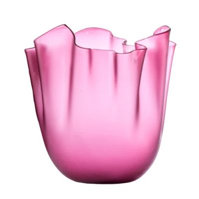 Venini / Fazzoletto / vaso / magenta / vetro opalino, soffiato e lavorato a mano