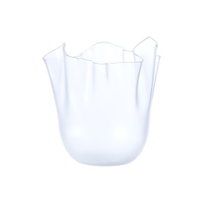 Venini / Fazzoletto - Frozen / vaso / cristallo, sabbiato / vetro opalino, soffiato e lavorato a mano