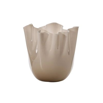 Venini / Fazzoletto / vaso / moka / vetro opalino soffiato e lavorato a mano