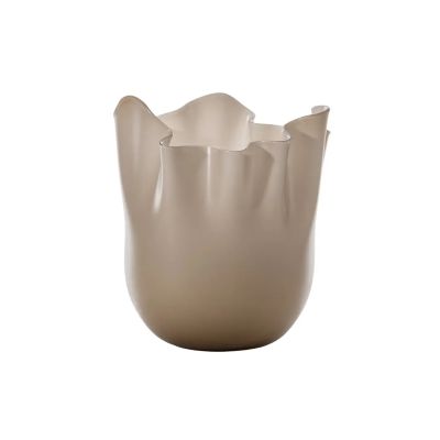 Venini / Fazzoletto / vaso / moka sabbiato / vetro opalino soffiato e lavorato a mano