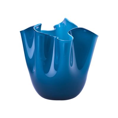 Venini / Fazzoletto / vaso / orizzonte / vetro opalino, soffiato lavorato a mano