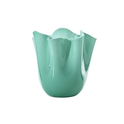 Venini / Fazzoletto / vaso / verde menta / vetro opalino soffiato e lavorato a mano