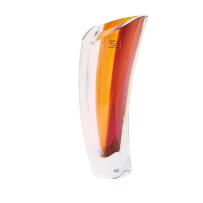 Kosta Boda / Aria / vaso / vetro / ambra e rosso