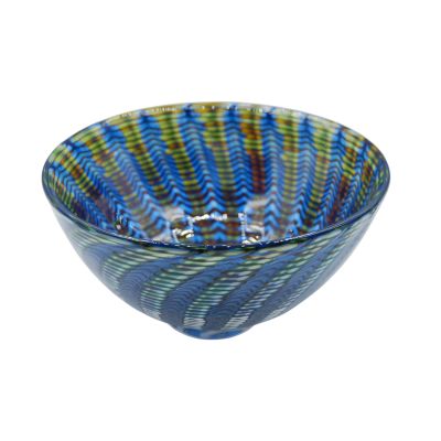 Kosta Boda / Peacock / coppa / vetro / blu, verde, giallo