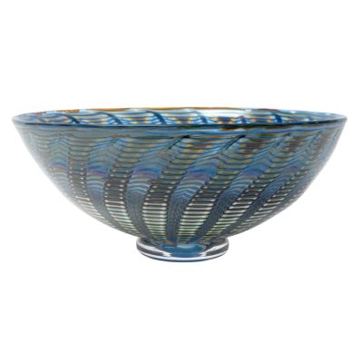 Kosta Boda / Peacock / coppa / vetro / blu, verde, giallo