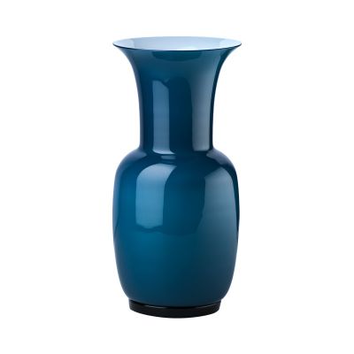 Venini / Opalino / vaso / orizzonte, interno lattimo / vetro soffiato lavorato a mano