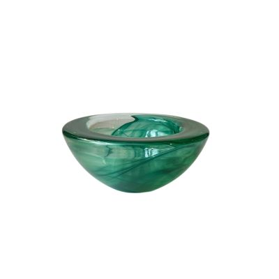 Kosta Boda / Atoll / ciotola - portacandela / vetro / verde scuro