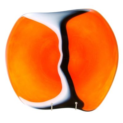 Kosta Boda / Madagascar / centrotavola / vetro / arancione, bianco e nero