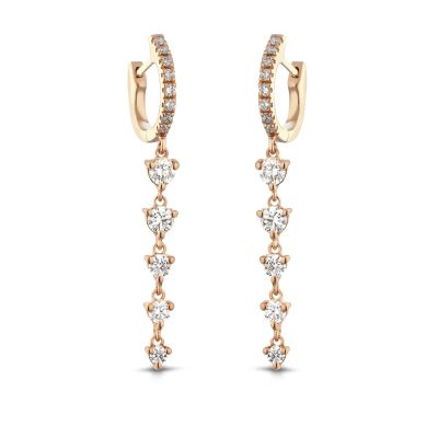Buonocore / orecchini pendenti Hoops / oro rosa, diamanti bianchi