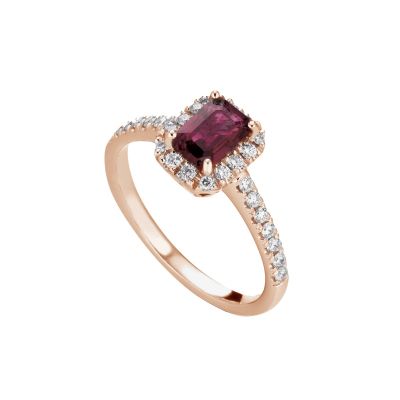 Buonocore / anello / oro rosa, rubino e diamanti bianchi