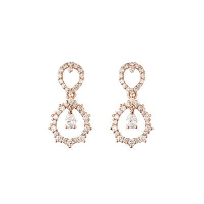 Buonocore / orecchini Wave / oro rosa e diamanti bianchi